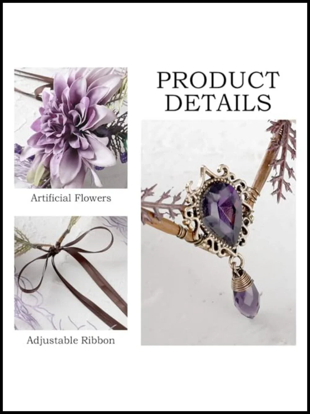 Woodland Flower Fairy Crown Forest Elf Headpiece with Vines Renaissance